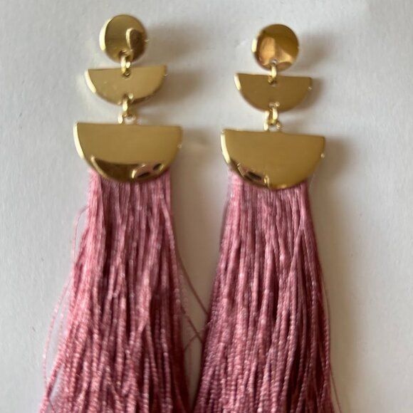 LOFT Pink Tassel Earrings - Picture 3 of 3